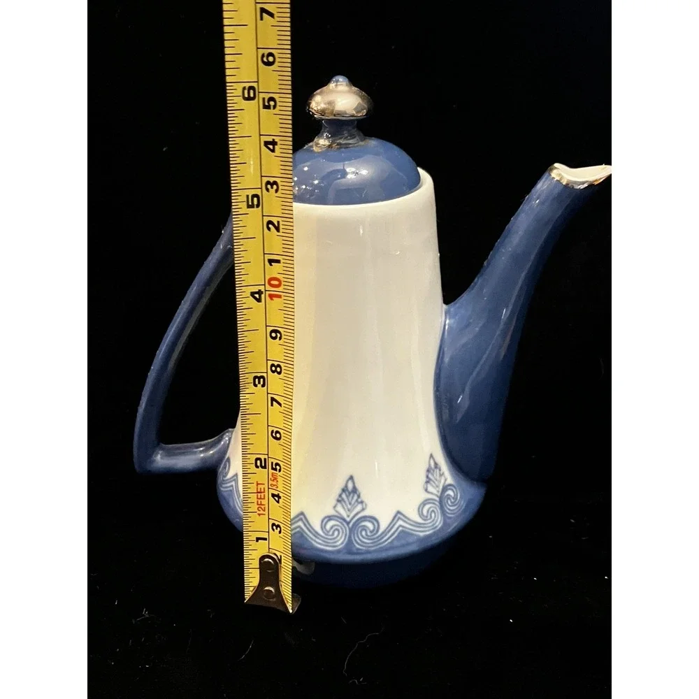 Bombay Vtg Cobalt Blue White Porcelain Arabesque Tea for One Teapot Only 6in
